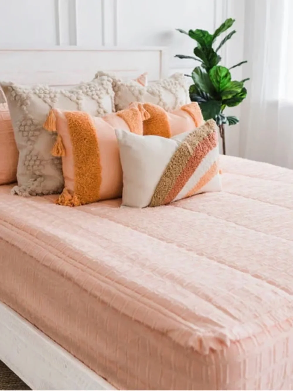 Minky Peach Textured Beddy Zip Comforter Set